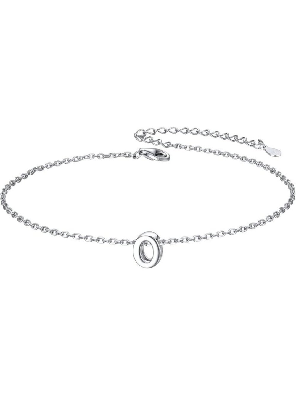 Letter O Initial Bracelet 925 Sterling Silver Letter Bracelet Dainty